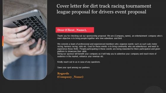 Cover Letter For Dirt Track Racing Tournament League Proposal For Drivers Event Proposal Diagrams PDF Cover Letter For Dirt Track Racing Tournament League Proposal For Drivers Event Proposal Diagrams PDF