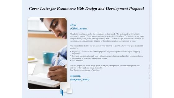 Cover Letter For Ecommerce Web Design And Development Proposal Ppt Slides Sample PDF