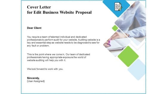 Cover Letter For Edit Business Website Proposal Ppt Pictures Slide PDF