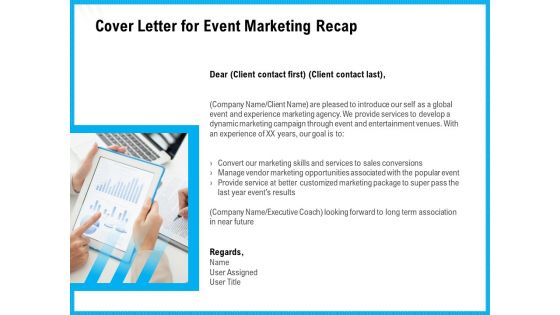 Cover Letter For Event Marketing Recap Ppt Model Skills PDF