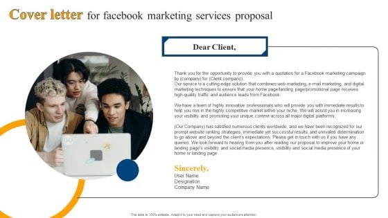 Cover Letter For Facebook Marketing Services Proposal Inspiration PDF