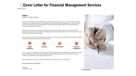 Cover Letter For Financial Management Services Ppt PowerPoint Presentation Gallery Summary