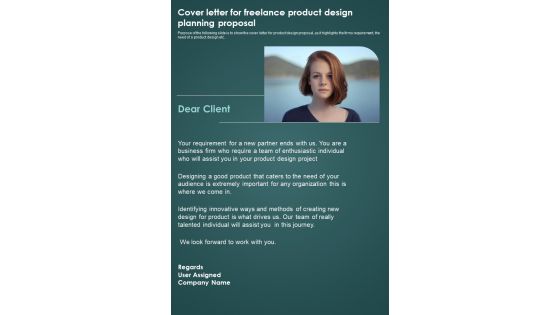 Cover Letter For Freelance Product Design Planning Proposal One Pager Sample Example Document Cover Letter For Freelance Product Design Planning Proposal One Pager Sample Example Document