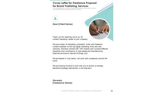 Cover Letter For Freelance Proposal For Brand Publishing Services One Pager Sample Example Document Cover Letter For Freelance Proposal For Brand Publishing Services One Pager Sample Example Document