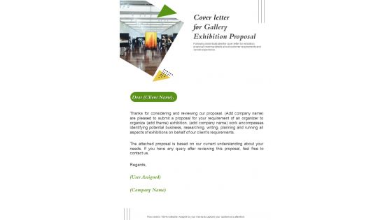 Cover Letter For Gallery Exhibition Proposal One Pager Sample Example Document Cover Letter For Gallery Exhibition Proposal One Pager Sample Example Document