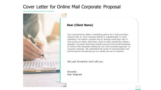 Cover Letter For Online Mail Corporate Proposal Ppt Show Slides PDF