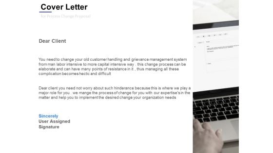 Cover Letter For Process Change Proposal Ppt Powerpoint Presentation Icon Gallery