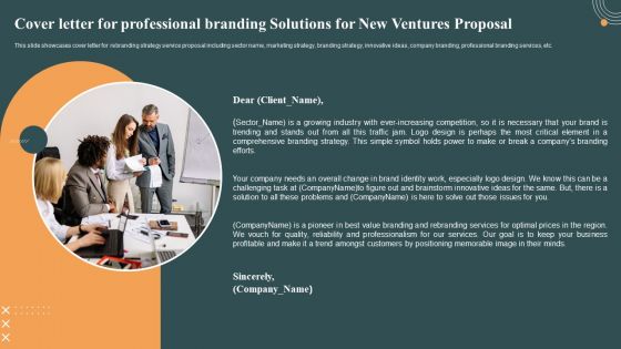 Cover Letter For Professional Branding Solutions For New Ventures Proposal Information PDF