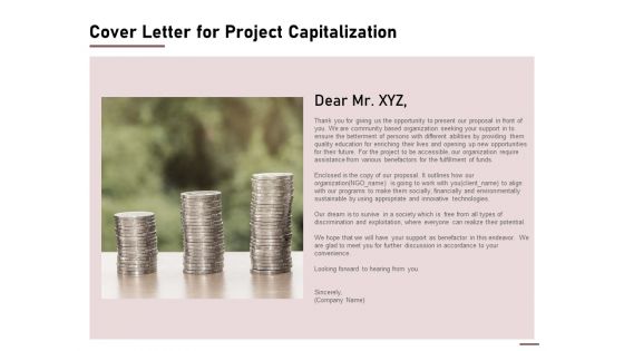 Cover Letter For Project Capitalization Ppt Ideas Clipart PDF