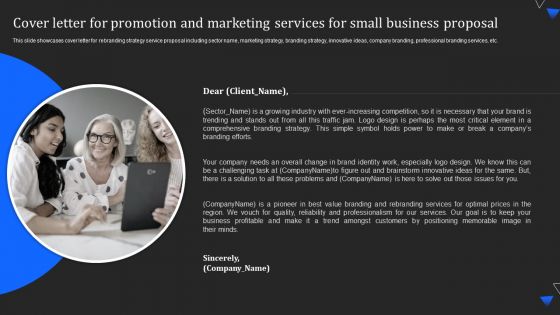 Cover Letter For Promotion And Marketing Services For Small Business Proposal Sample PDF