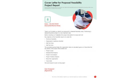 Cover Letter For Proposal Feasibility Project Report One Pager Sample Example Document Cover Letter For Proposal Feasibility Project Report One Pager Sample Example Document