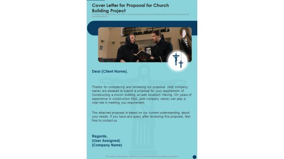 Cover Letter For Proposal For Church Building Project One Pager Sample Example Document Cover Letter For Proposal For Church Building Project One Pager Sample Example Document