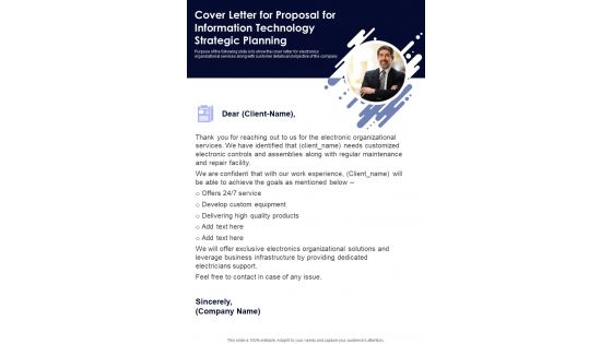 Cover Letter For Proposal For Information Technology Strategic Planning One Pager Sample Example Document Cover Letter For Proposal For Information Technology Strategic Planning One Pager Sample Example Document