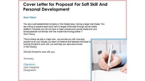 Cover Letter For Proposal For Soft Skill And Personal Development Ppt Rules PDF