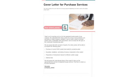 Cover Letter For Purchase Services One Pager Sample Example Document Cover Letter For Purchase Services One Pager Sample Example Document