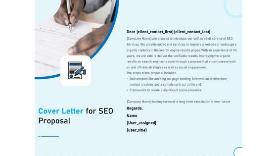 Cover Letter For SEO Proposal Ppt Summary Themes PDF