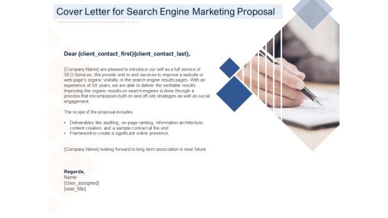 Cover Letter For Search Engine Marketing Proposal Ppt PowerPoint Presentation Icon Slides PDF