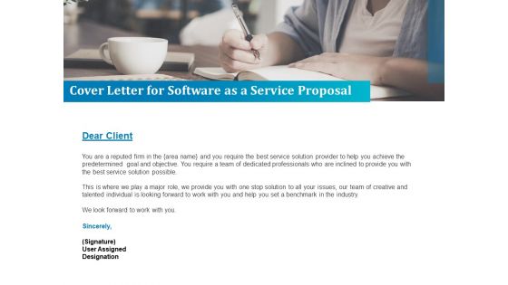 Cover Letter For Software As A Service Proposal Ppt Professional Smartart PDF