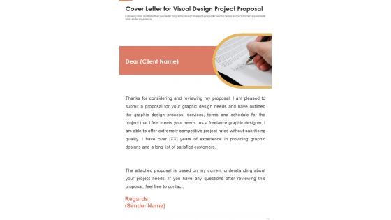 Cover Letter For Visual Design Project Proposal One Pager Sample Example Document