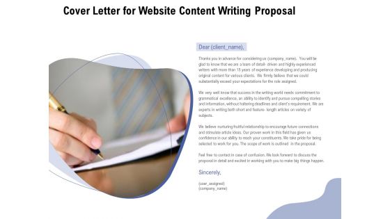 Cover Letter For Website Content Writing Proposal Ppt Infographics Elements PDF