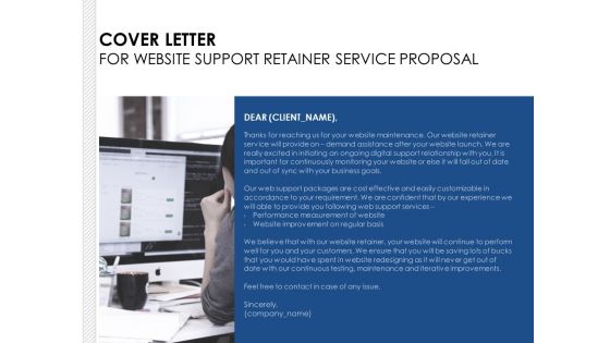 Cover Letter For Website Support Retainer Service Proposal Ppt PowerPoint Presentation Professional Maker