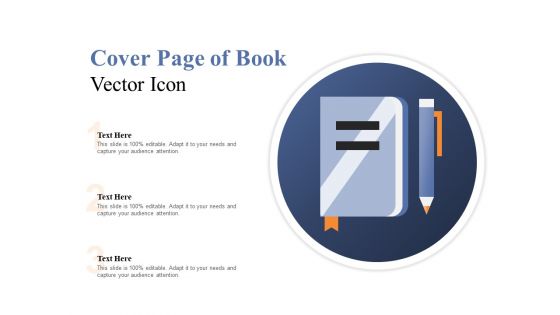 Cover Page Of Book Vector Icon Ppt PowerPoint Presentation Professional Templates