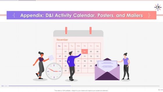 Cover Slide On D And I Activity Calendar Posters And Mailers Training Ppt