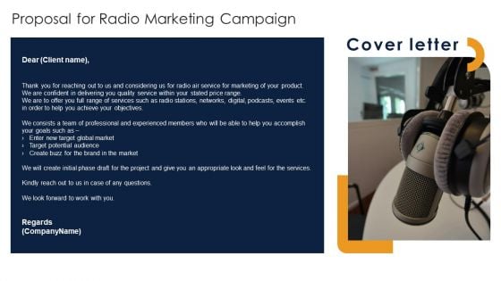 Covert Letter Proposal For Radio Marketing Campaign Ppt Pictures Maker PDF