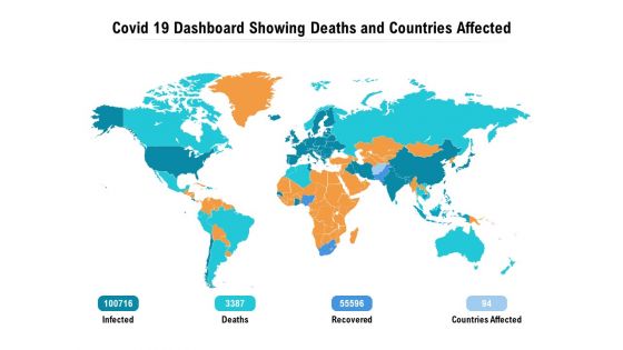 Covid 19 Dashboard Showing Deaths And Countries Affected Ppt PowerPoint Presentation Summary Slides PDF