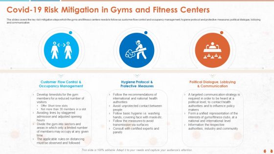 Covid 19 Risk Mitigation In Gyms And Fitness Centers Background PDF