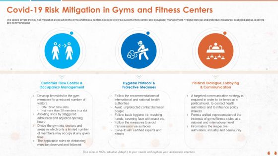 Covid 19 Risk Mitigation In Gyms And Fitness Centers Background PDF