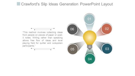 Crawfords Slip Ideas Generation Powerpoint Layout