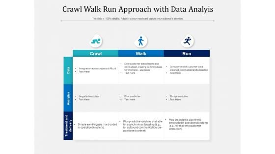 Crawl Walk Run Approach With Data Analyis Ppt PowerPoint Presentation Diagram Templates PDF