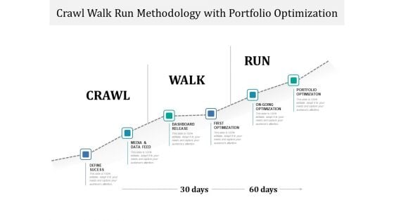 Crawl Walk Run Methodology With Portfolio Optimization Ppt PowerPoint Presentation Gallery Background PDF