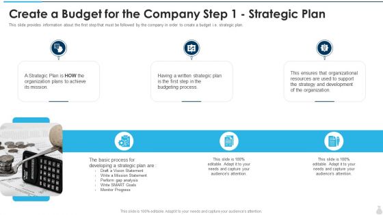 Create A Budget For The Company Step 1 Strategic Plan Graphics PDF