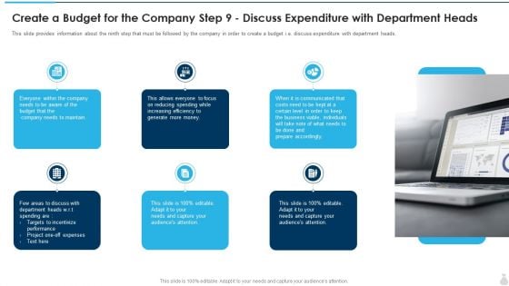 Create A Budget For The Company Step 9 Discuss Expenditure With Department Heads Designs PDF