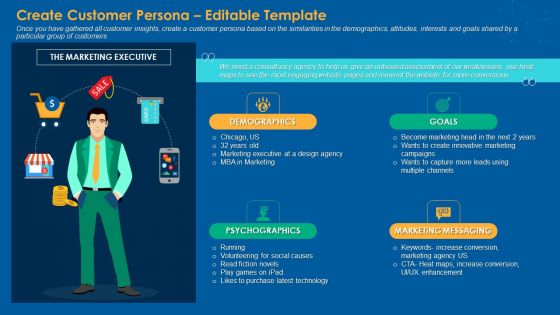 Create Customer Persona Editable Template Ideas PDF