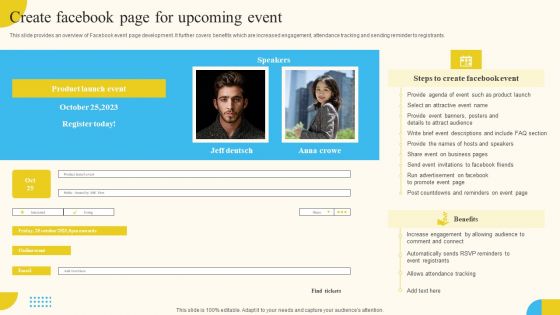 Create Facebook Page For Upcoming Event Activities For Successful Launch Event Formats PDF