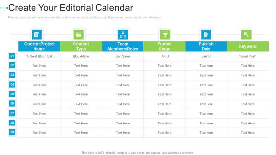 Create Your Editorial Calendar Internet Marketing Strategies To Grow Your Business Graphics PDF