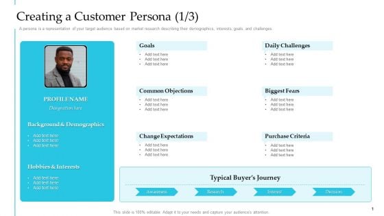 Creating A Customer Persona Goals Steps To Improve Customer Engagement For Business Development Themes PDF