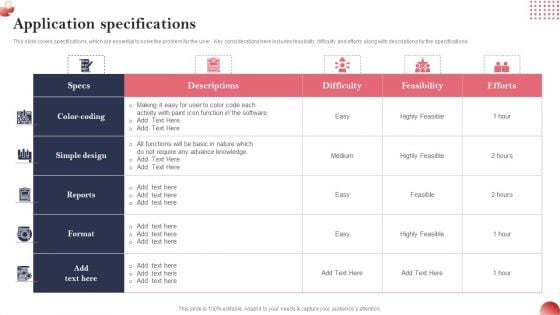 Creating And Introducing A Web Based Application Specifications Brochure PDF