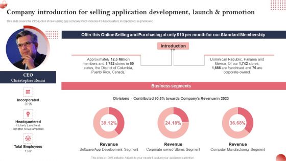 Creating And Introducing A Web Based Company Introduction For Selling Application Pictures PDF