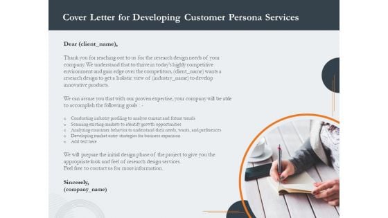 Creating Buyer Persona Cover Letter For Developing Customer Persona Services Elements PDF