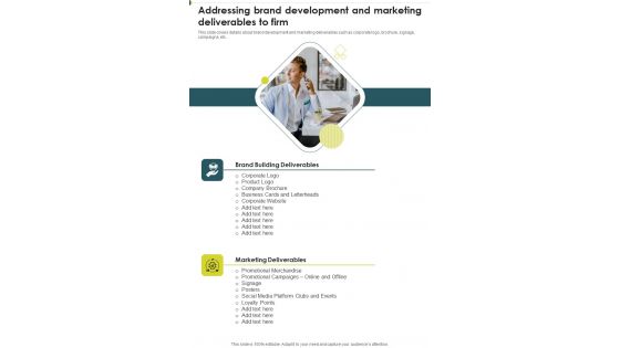 Creating Corporate Branding Marketing Strategies Addressing Brand Development One Pager Sample Example Document