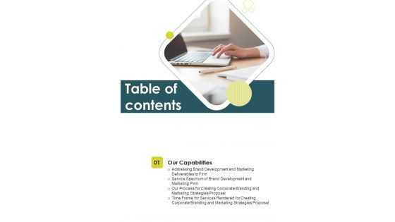 Creating Corporate Branding Marketing Strategies Table Of Contents One Pager Sample Example Document Creating Corporate Branding Marketing Strategies Table Of Contents One Pager Sample Example Document