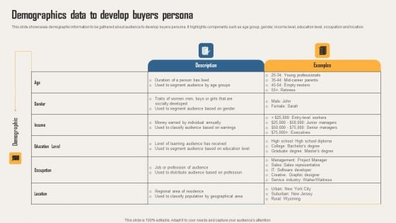 Creating Customer Personas For Customizing Demographics Data To Develop Buyers Persona Formats PDF