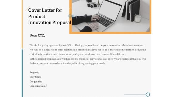 Creating Innovation Commodity Cover Letter For Product Innovation Proposal Ppt Slides Portrait PDF