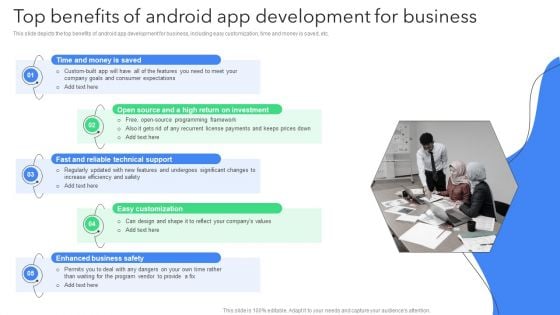 Creating Mobile Application For Android Top Benefits Of Android App Development For Business Background PDF