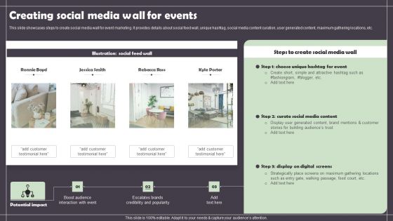 Creating Social Media Wall For Events Infographics PDF Creating Social Media Wall For Events Infographics PDF
