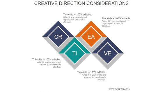 Creative Direction Considerations Ppt PowerPoint Presentation Background Images